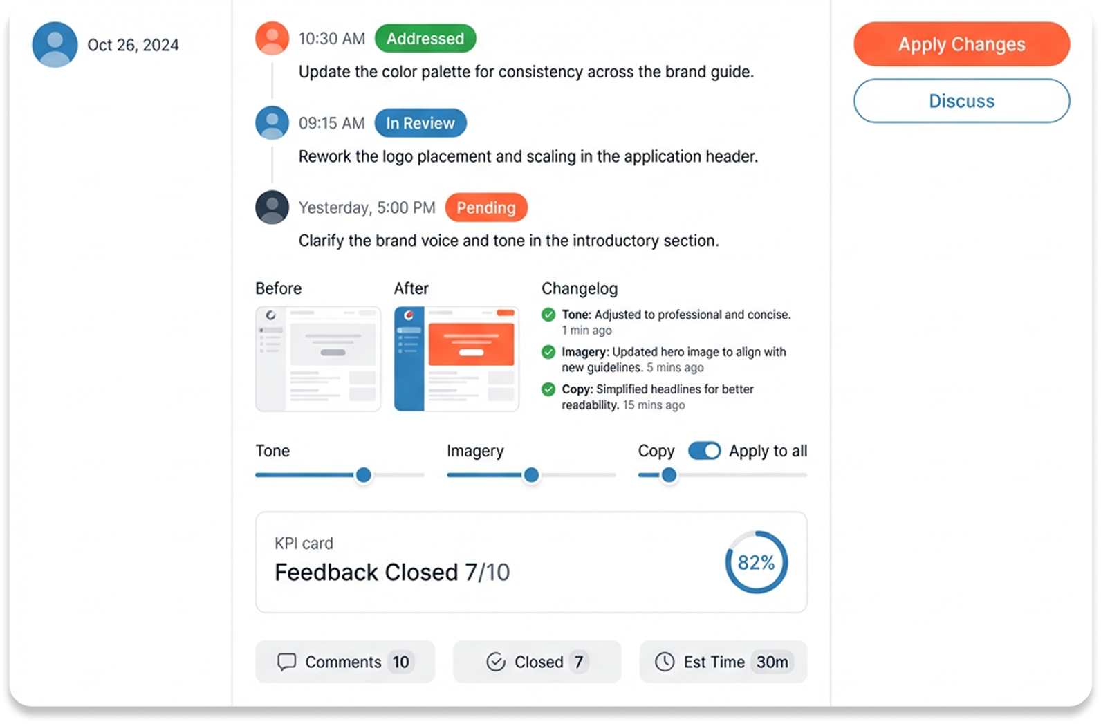 Feedback Incorporation
