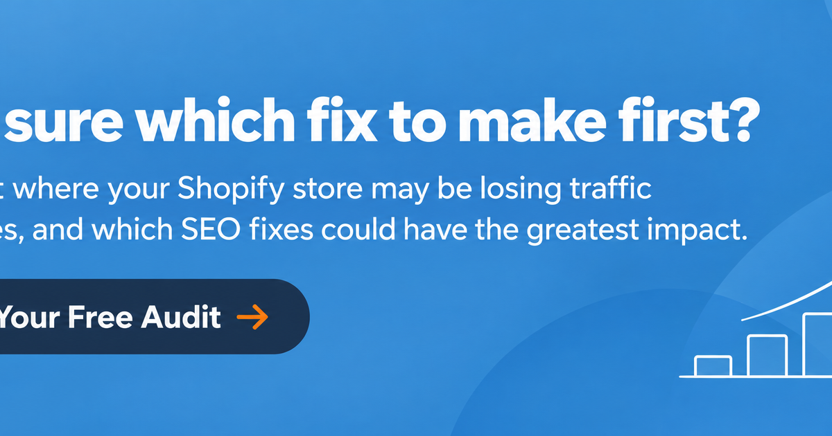 antern Sol ecommerce SEO audit banner with an upward-trending bar chart and a “Get Your Free Audit” button.