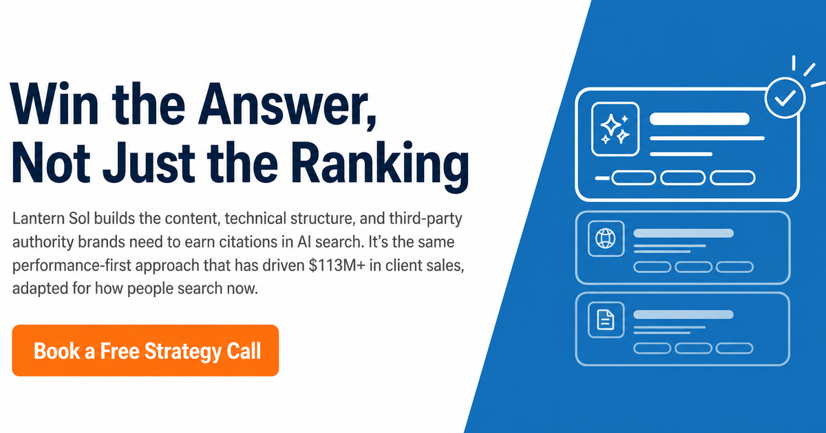 CTA banner encouraging brands to win AI search citations with content, technical SEO, and third-party authority.